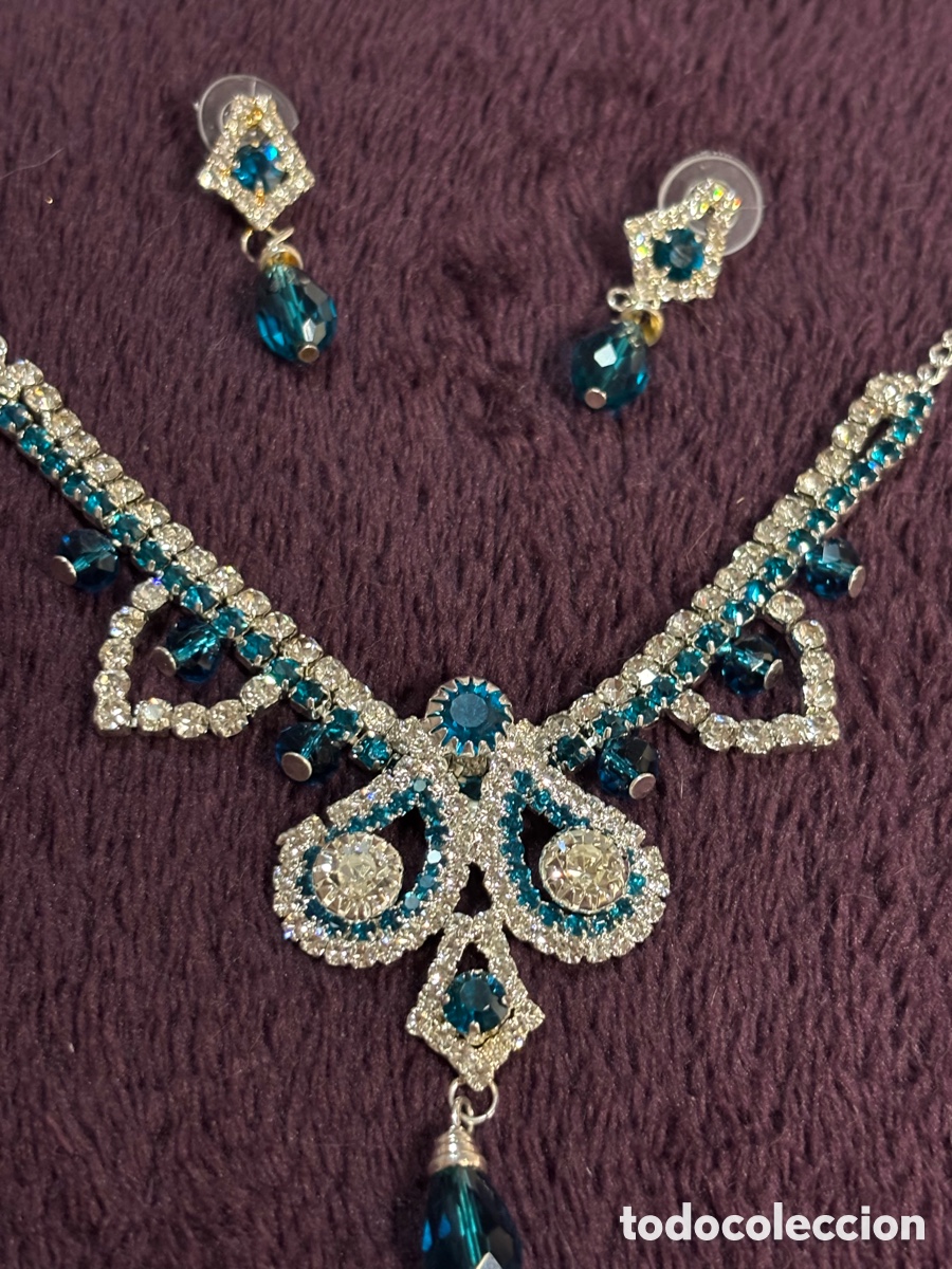 Joyeria: Conjunto collar y pendientes de strass - Foto 3