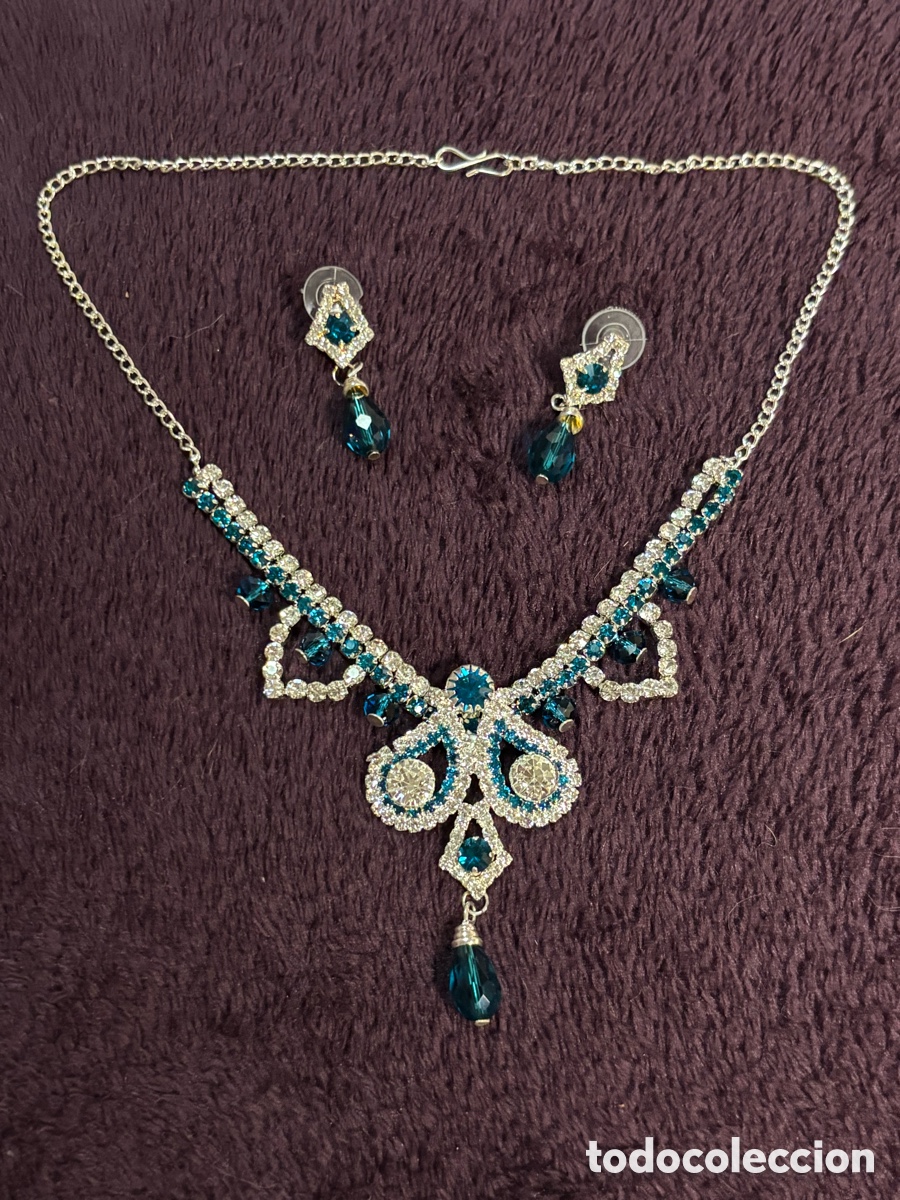 Joyeria: Conjunto collar y pendientes de strass - Foto 1
