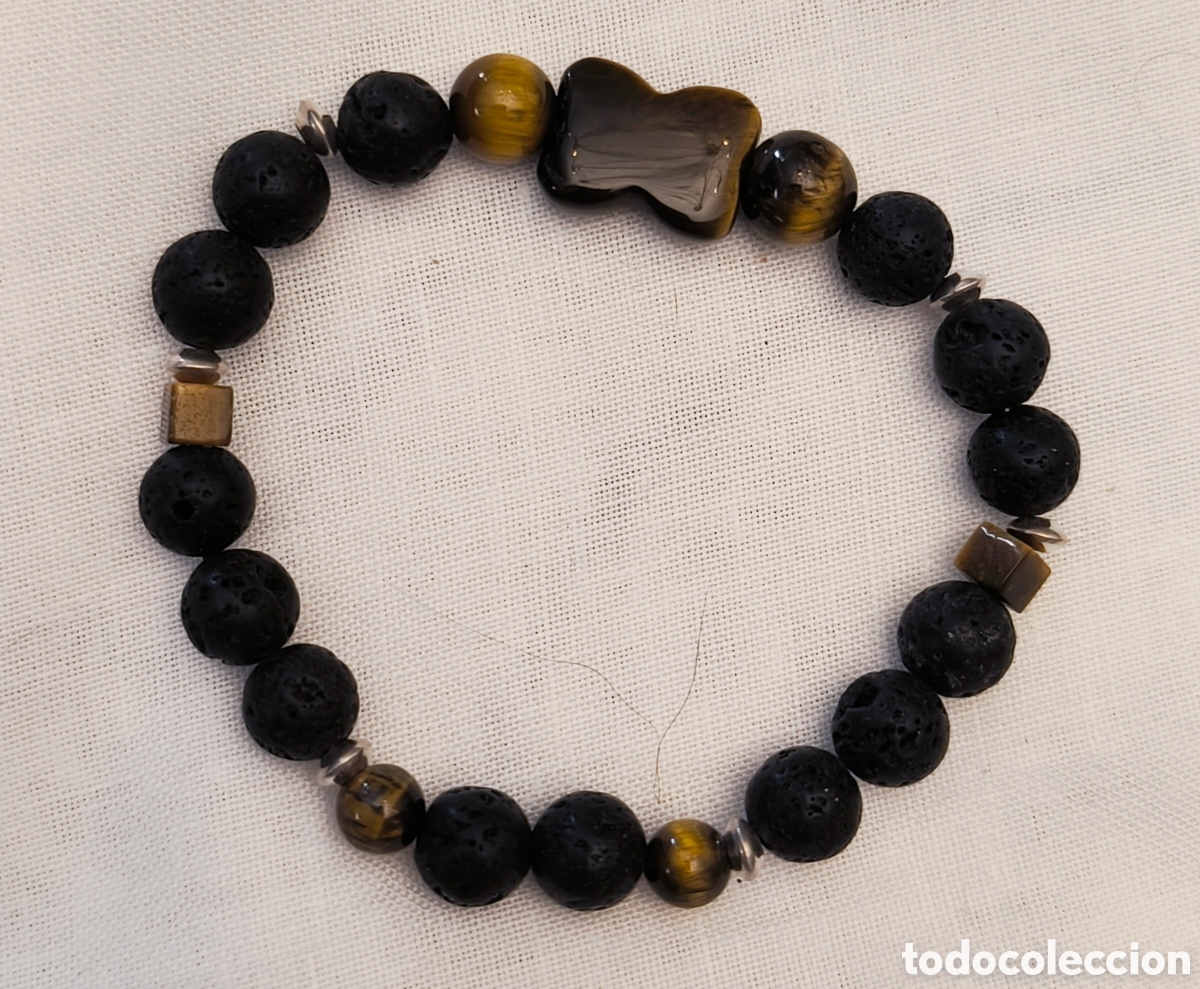 Joyeria: Vendo pulsera de lava y ojo de tigre con plata de ley