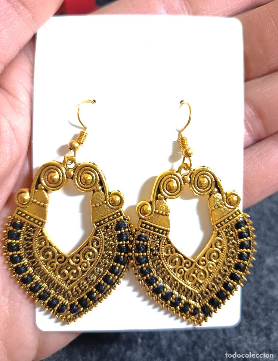 Joyeria: Pendientes Boho color oro y negro, Nuevos