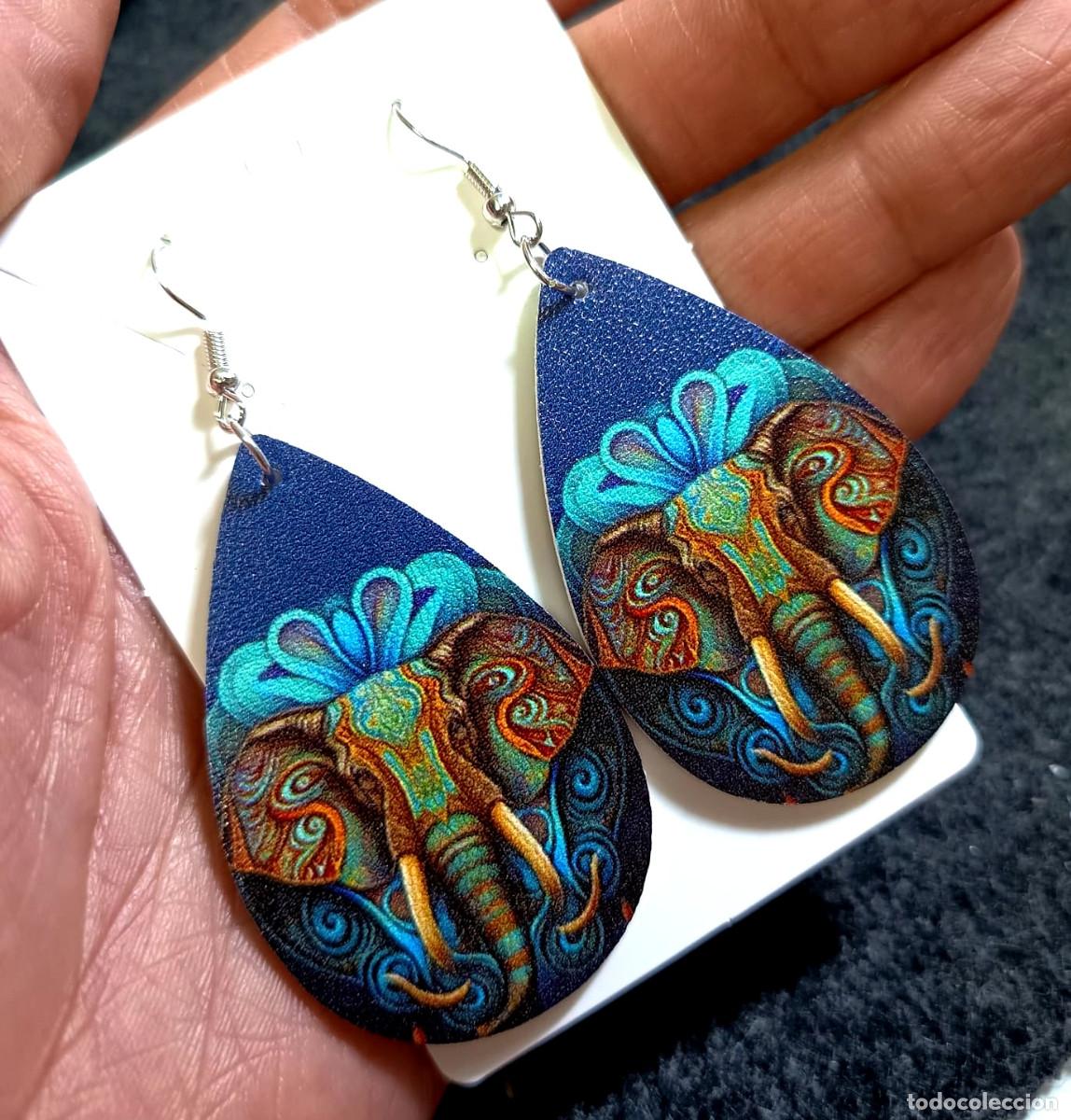 Joyeria: Pendientes bohemios largos de elefantes, Nuevos - Foto 2
