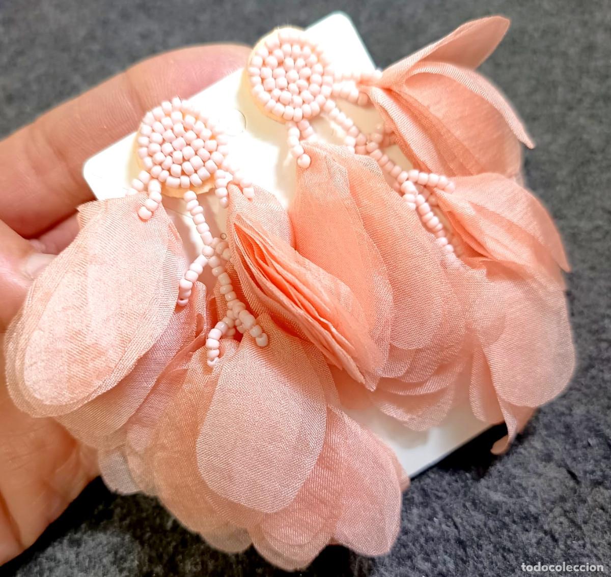 Joyeria: Espectaculares pendientes largos color salm&oacute;n rosado, Nuevos