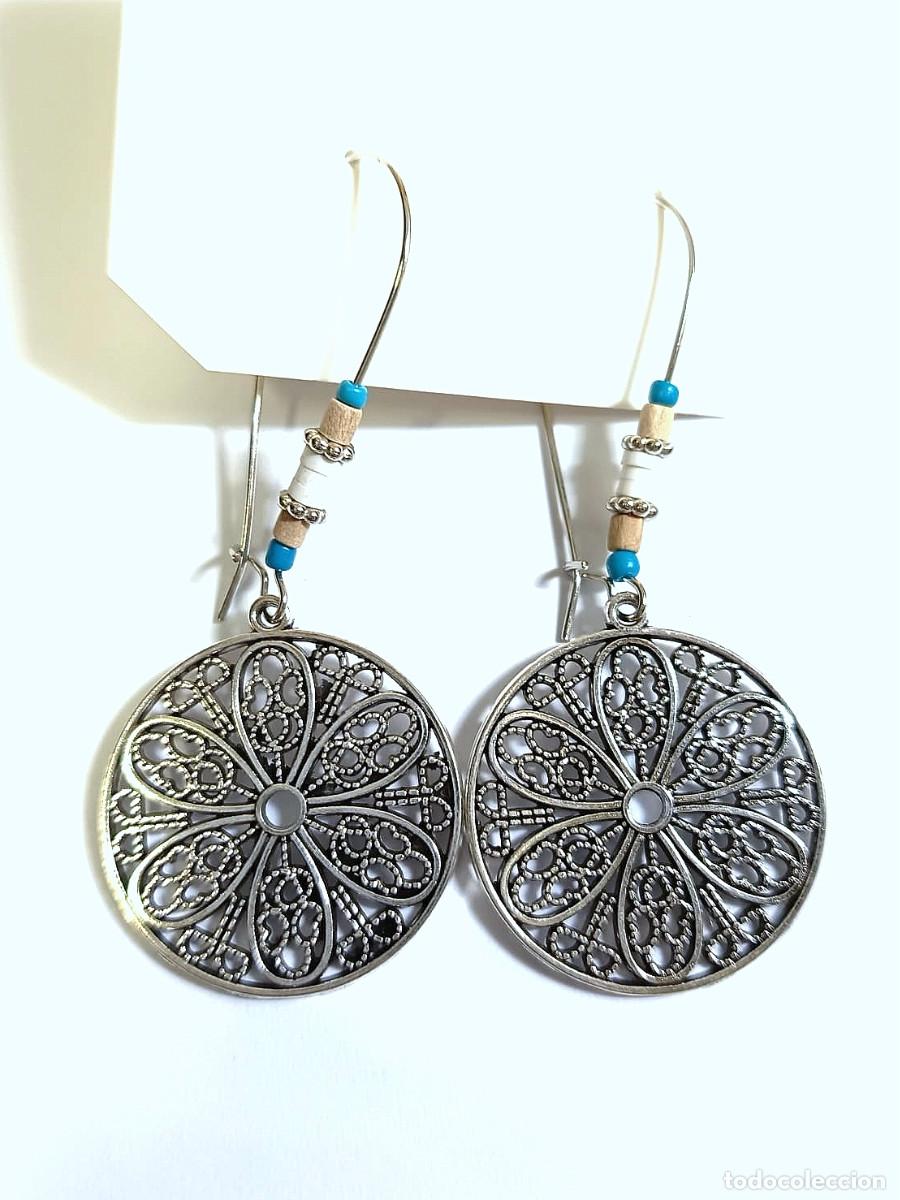 Joyeria: Pendientes largos Boho color plata, Nuevos