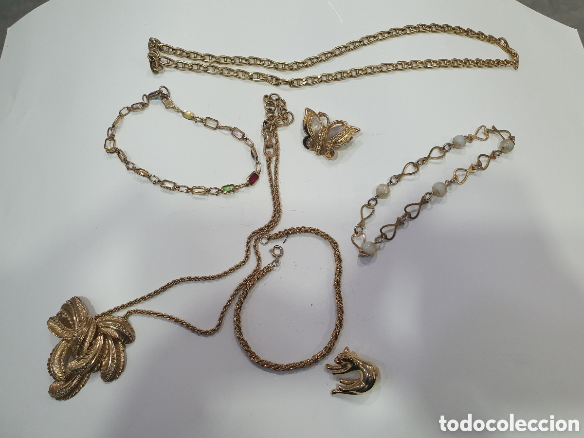 Joaillerie: Lote de piezas chapadas en oro. Bisuteria vintage. (L131)
