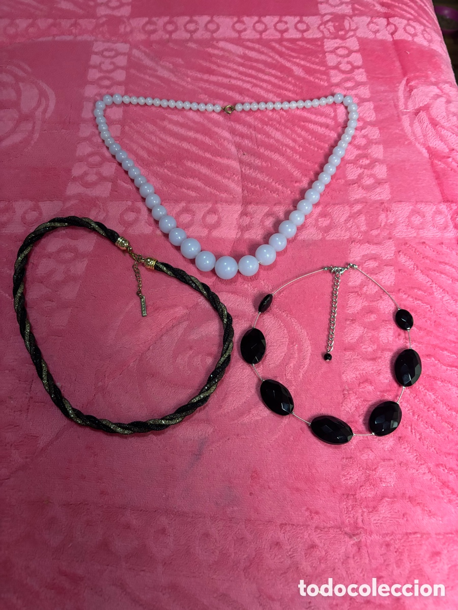 Joyeria: Tres collares bisuter&iacute;a vintage