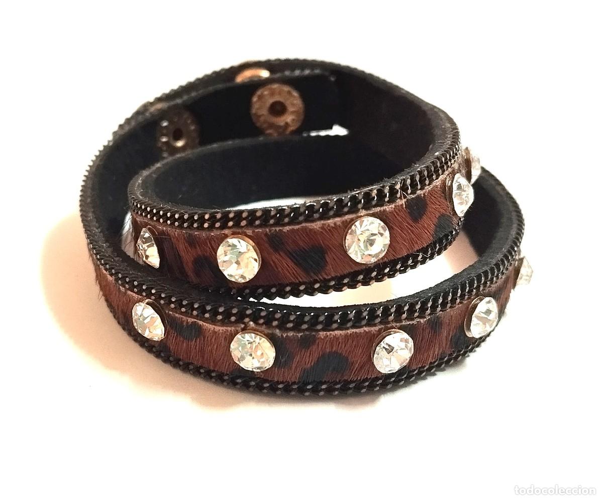 Joyeria: Pulsera bisuter&iacute;a con cristalitos y animal print