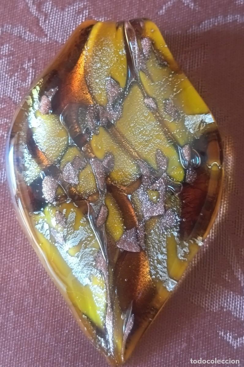 Joyeria: BONITO COLGANTE DE CRISTAL DE MURANO AMBAR CON DETALLES DORADOS Y PLATEADOS