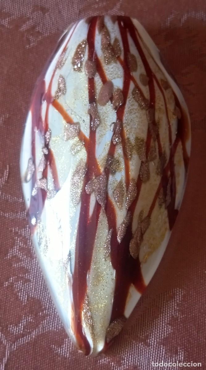 Joyeria: BONITO COLGANTE DE CRISTAL DE MURANO BEIGE CON DETALLES ROJO Y DORADO