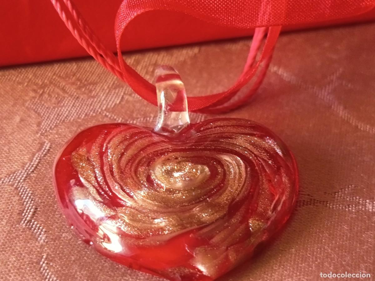 Joyeria: BONITO DIJE EN CRISTAL DE MURANO EN FORMA DE CORAZ&Oacute;N