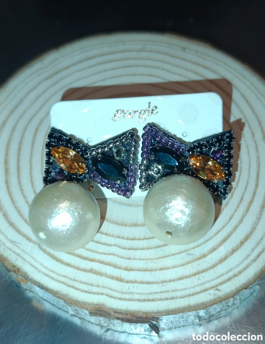 Joyeria: Pendientes de cristales y perla sint&eacute;tica de Gargle