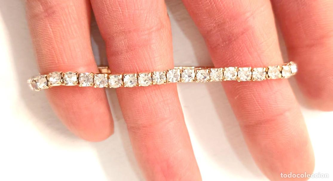 Joyeria: Pulsera color oro con strass, el&aacute;stica, Nueva - Foto 3