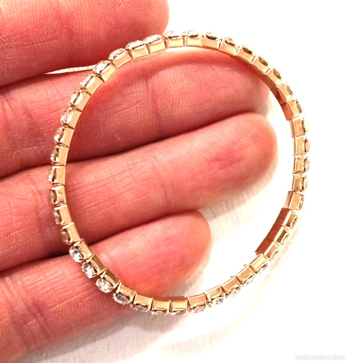 Joyeria: Pulsera color oro con strass, el&aacute;stica, Nueva - Foto 4