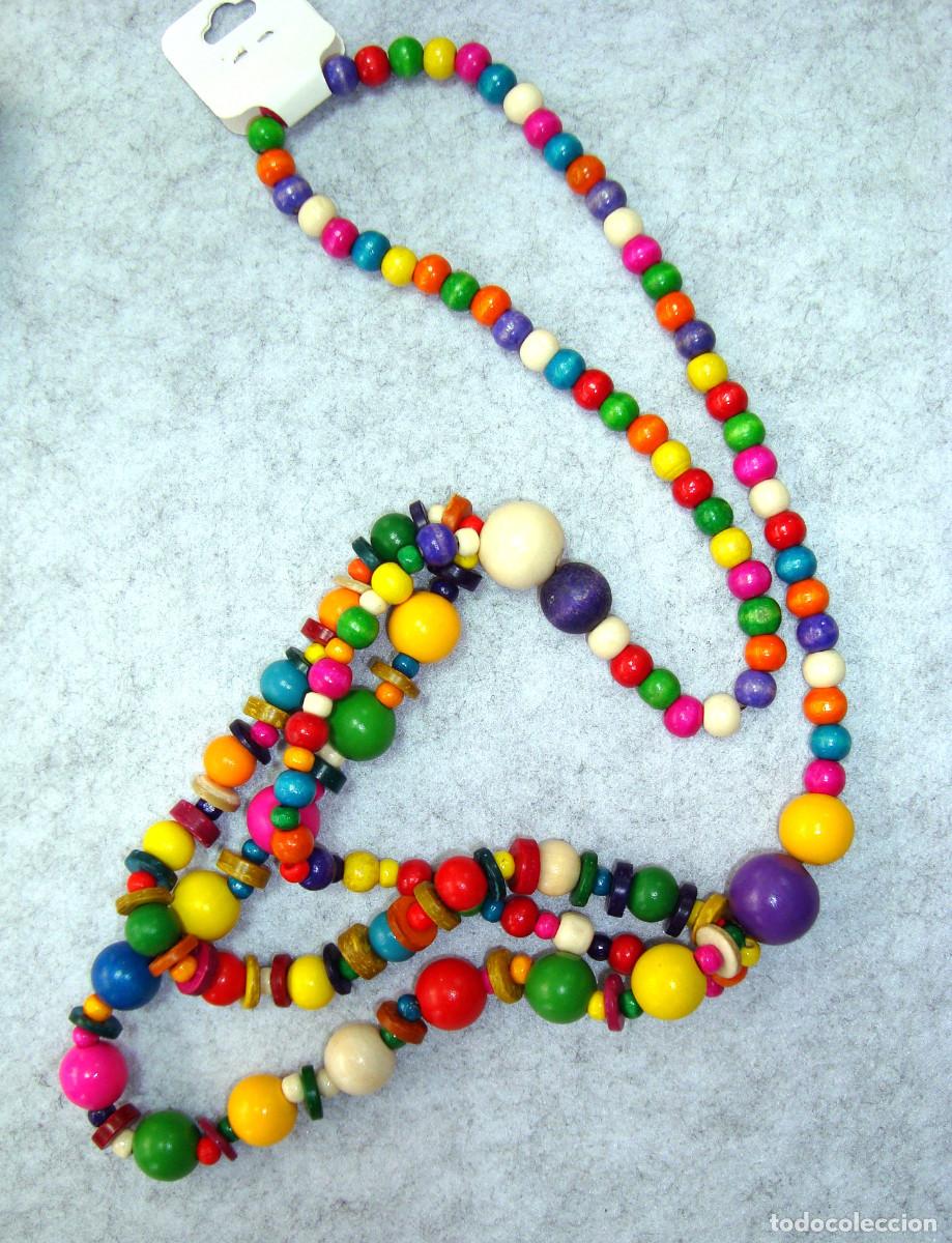 Joyeria: Collar bohemio de madera multicolor, Antial&eacute;rgico, Nuevo - Foto 2