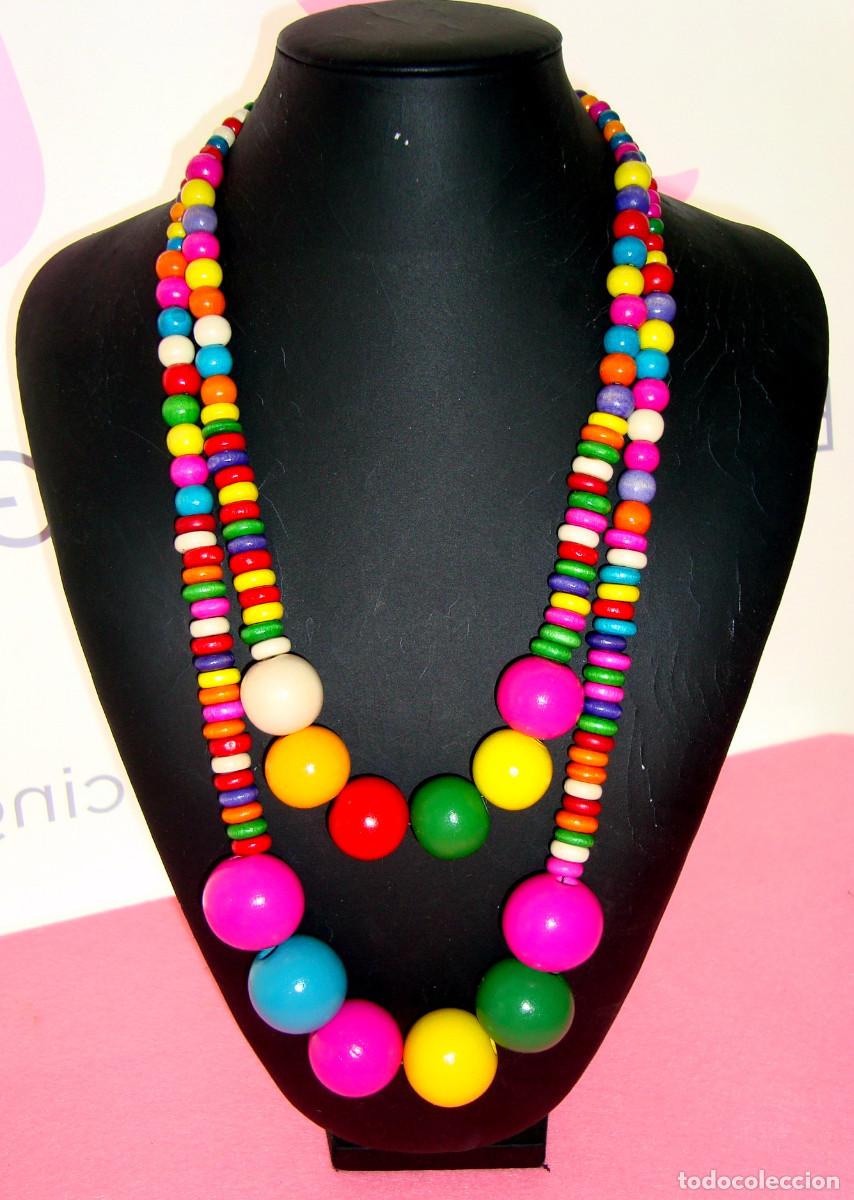 Joyeria: Collar bohemio de madera multicolor, Antial&eacute;rgico, Nuevo - Foto 2