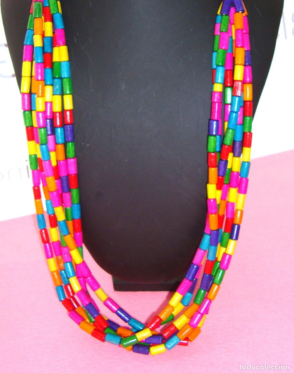 Joyeria: Collar bohemio de madera multicolor, Antial&eacute;rgico, Nuevo - Foto 2