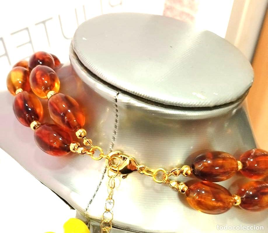 Joyeria: Collar corto de 2 l&iacute;neas color marr&oacute;n, Nuevo - Foto 4