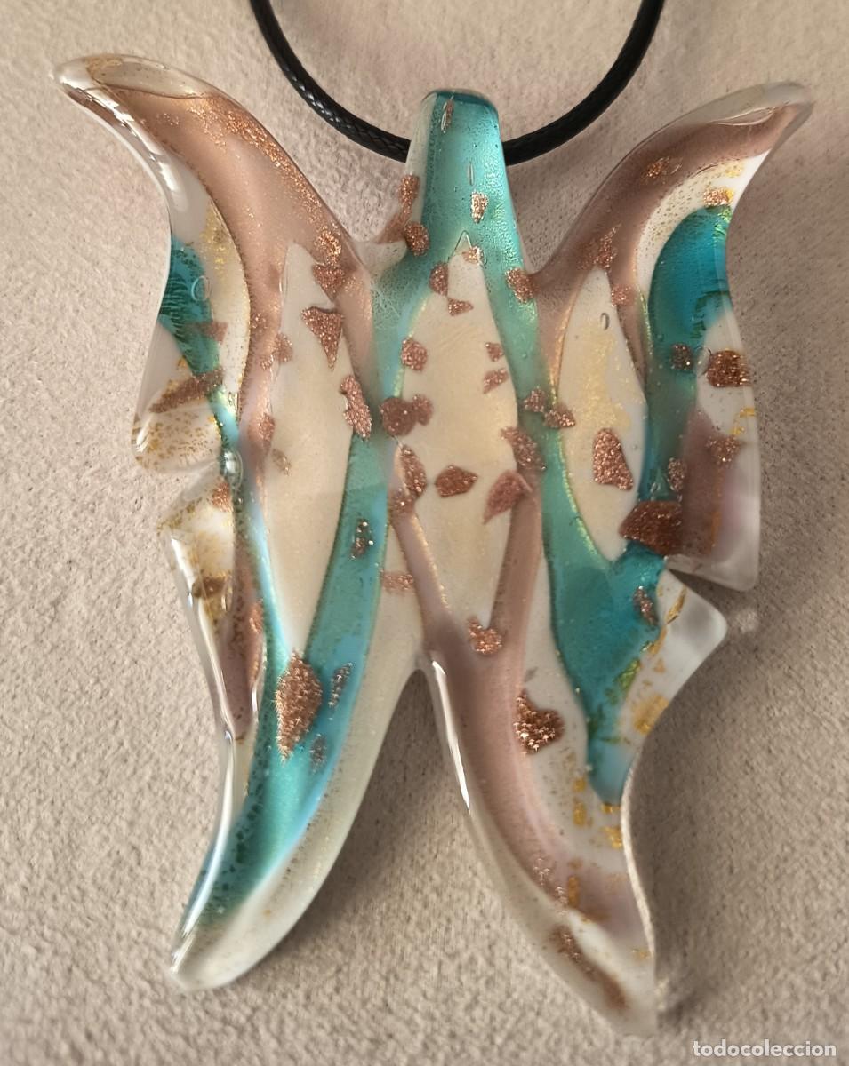 Joyeria: FANT&Aacute;TICO COLGANTE DE CRISTAL DE MURANO EN FORMA DE MARIPOSA