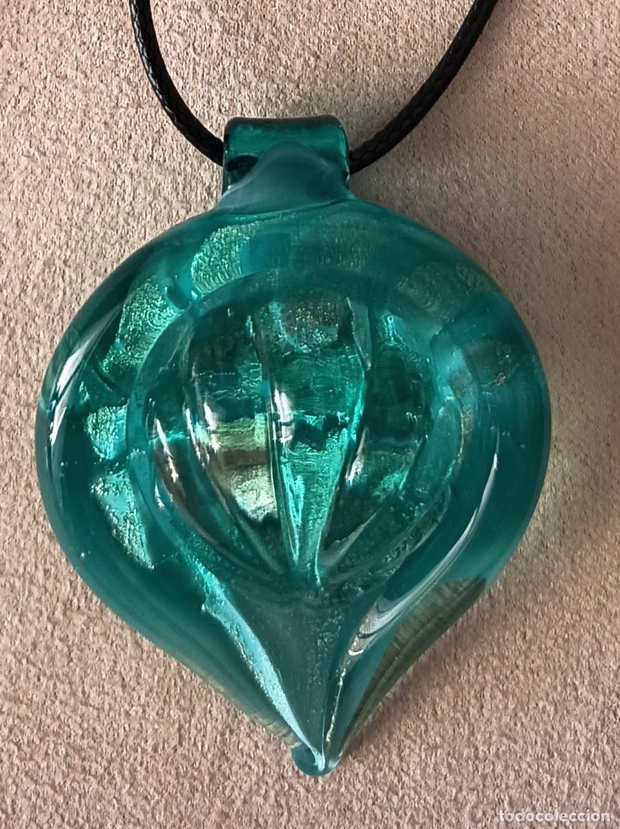 Joyeria: ALEGRE COLGANTE DE CRISTAL DE MURANO EN VERDE Y DORADO