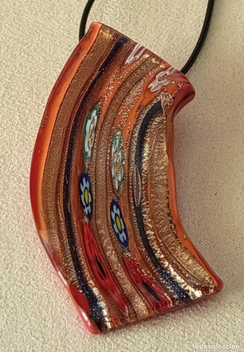 Joyeria: LINDO COLGANTE DE CRISTAL DE MURANO CON DETALLES DORADOS Y MURRINA