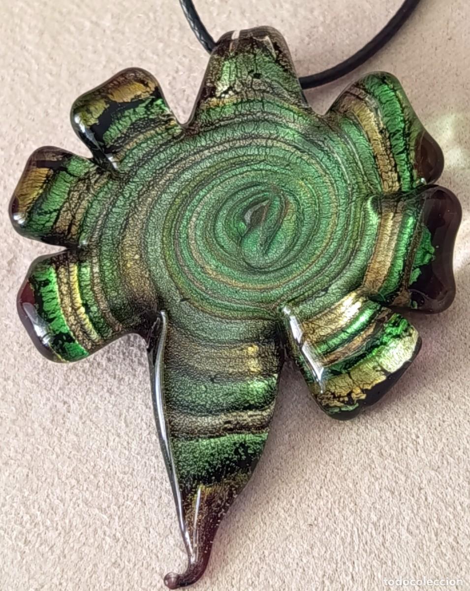 Joyeria: ORIGINAL COLGANTE DE CRISTAL DE MURANO EN TONALIDADES VERDES