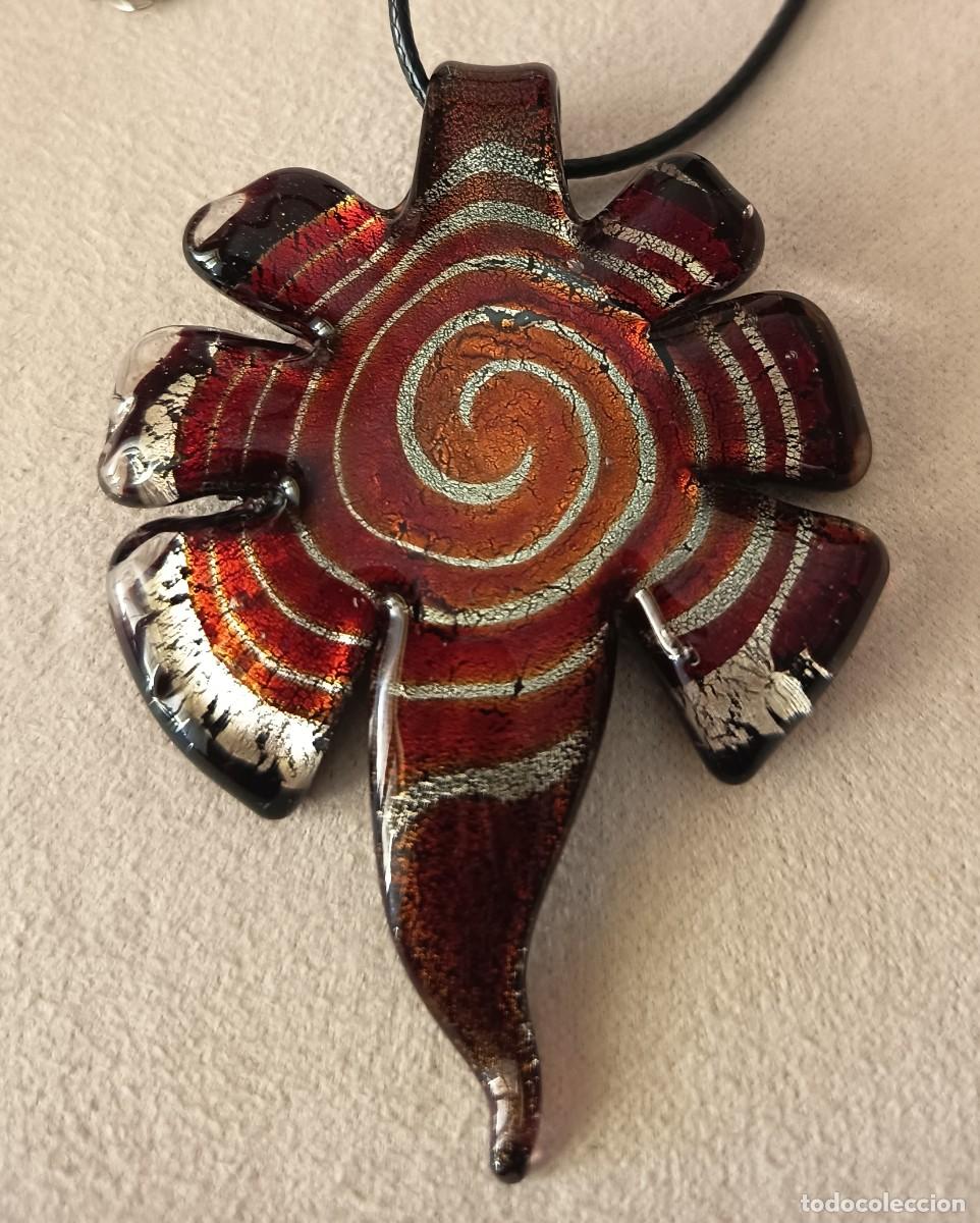 Joyeria: ORIGINAL COLGANTE DE CRISTAL DE MURANO EN TONALIDADES ROJIZAS