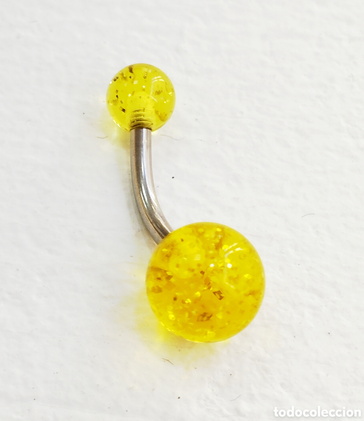Joyeria: Piercing para ombligo de acero y amarillo, Nuevo