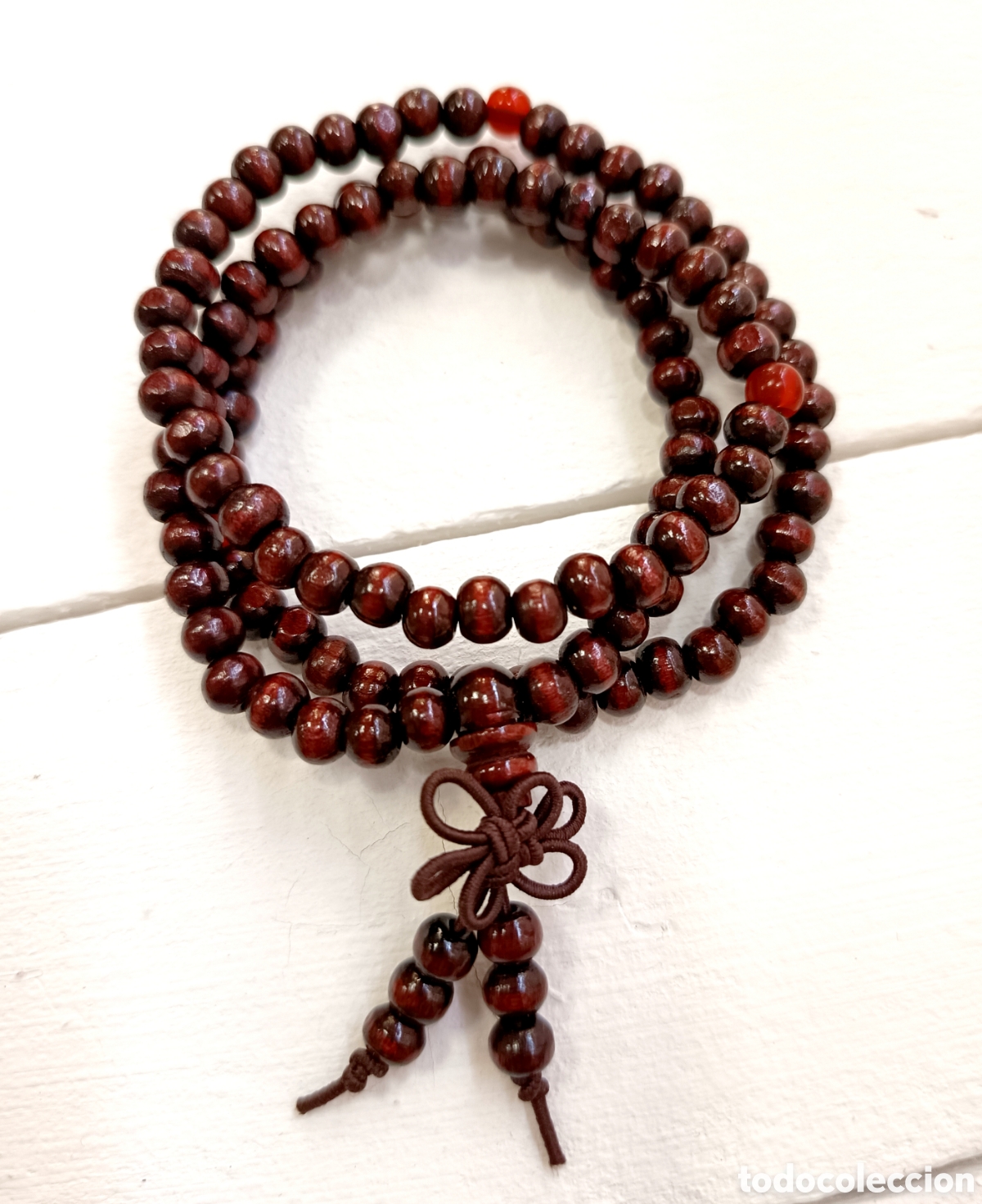 Joyeria: Collar mala de 108 cuentas preparado energ&eacute;ticamente con palo santo, nuevo