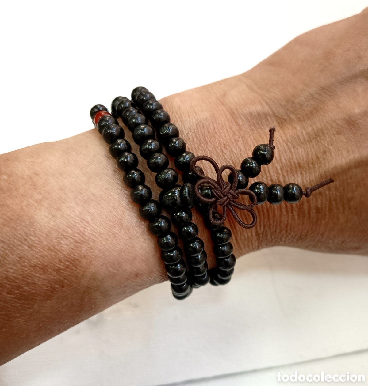 Joyeria: Collar mala de 108 cuentas preparado energ&eacute;ticamente con palo santo, nuevo