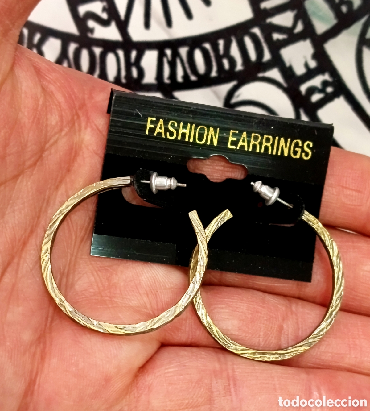 Joyeria: Pendientes de aro color oro antiguo, nuevos