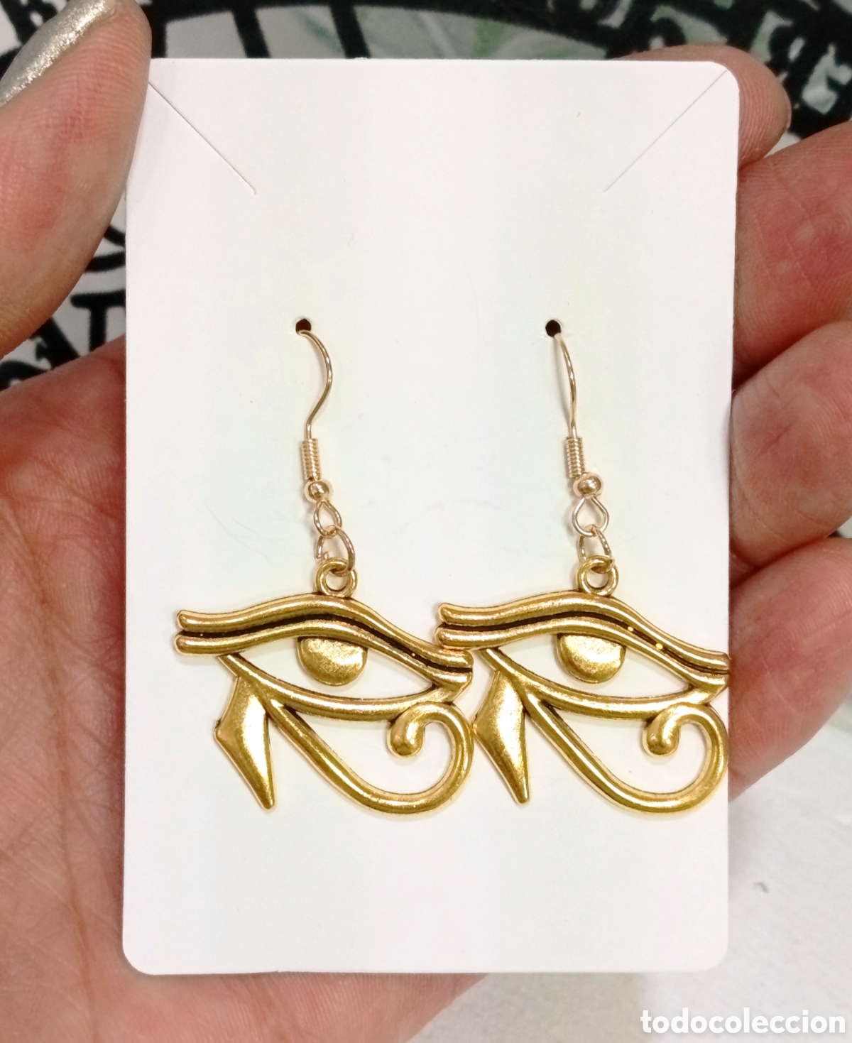 Joyeria: Pendientes ojo de Horus preparados energ&eacute;ticamente con palo santo, nuevos