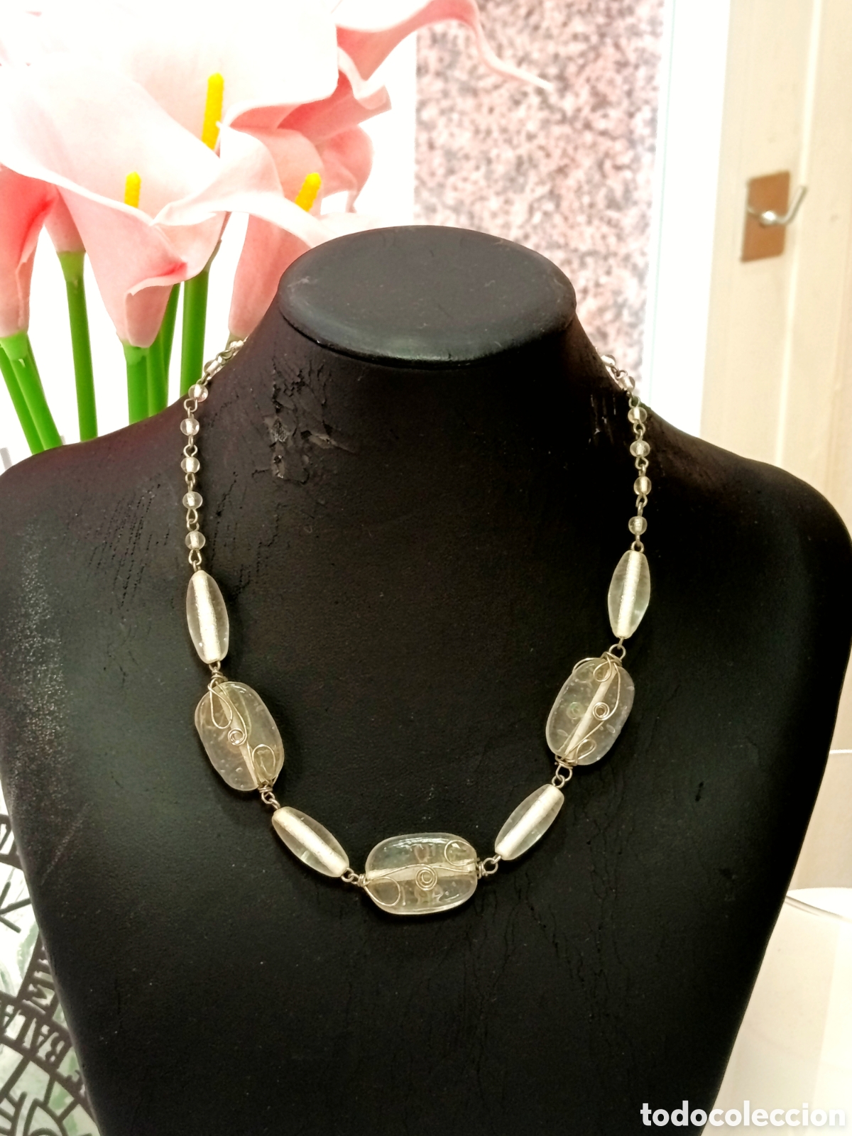 Joyeria: Collar bohemio corto de cristal, a&ntilde;os 90's, nuevo
