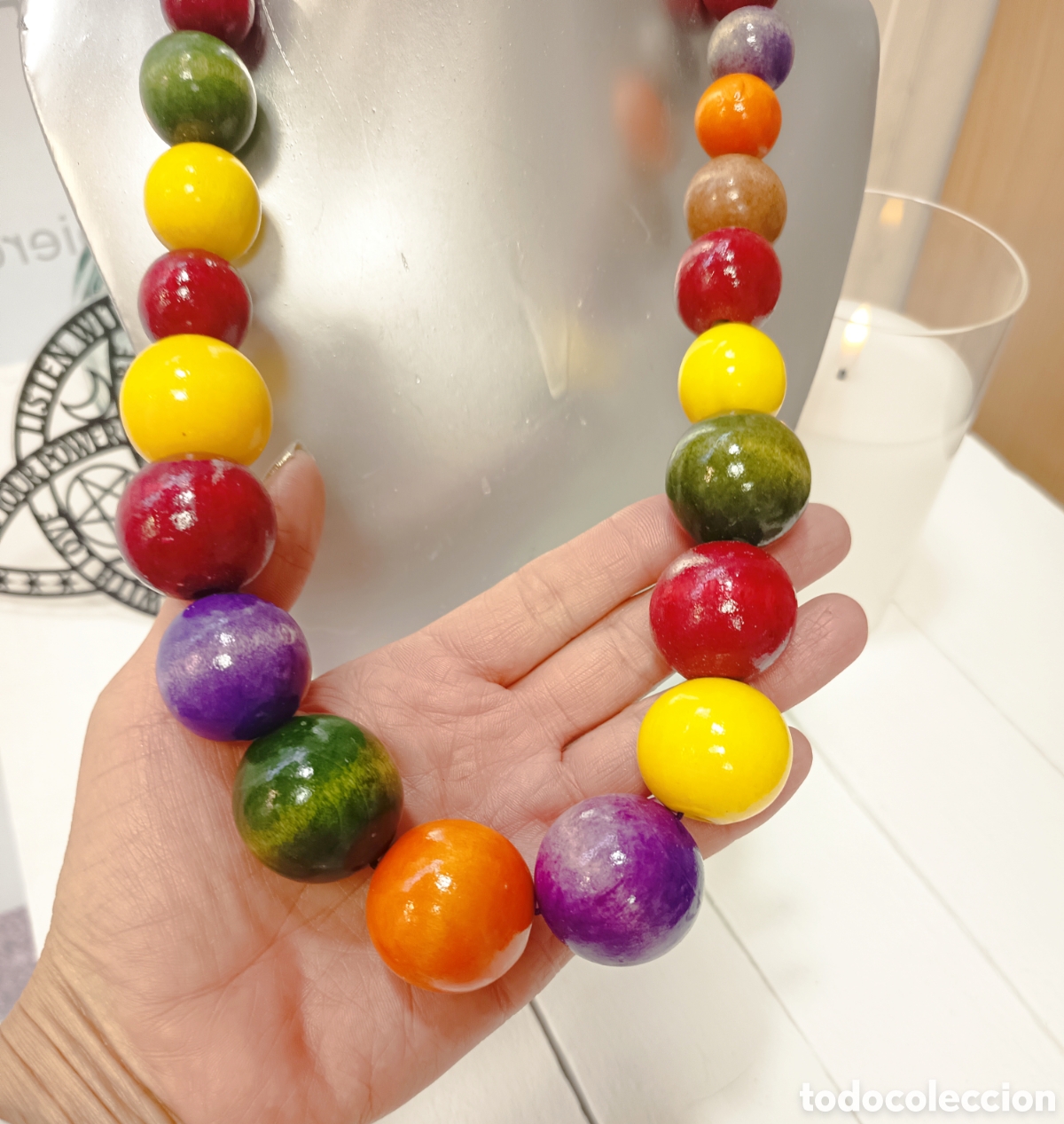 Joyeria: Espectacular collar bohemio de madera multicolor, antial&eacute;rgico, nuevo - Foto 2