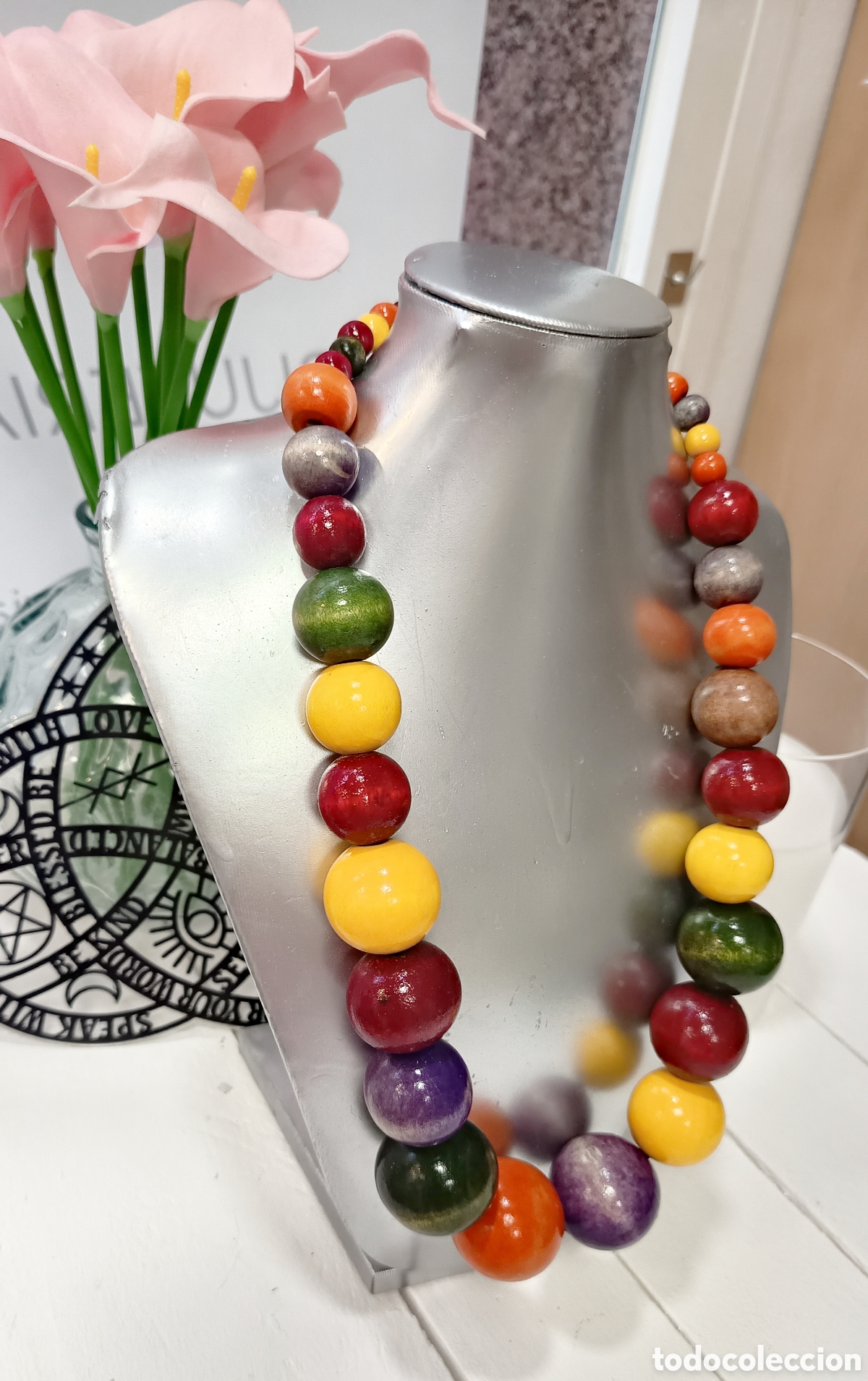 Joyeria: Espectacular collar bohemio de madera multicolor, antial&eacute;rgico, nuevo - Foto 3