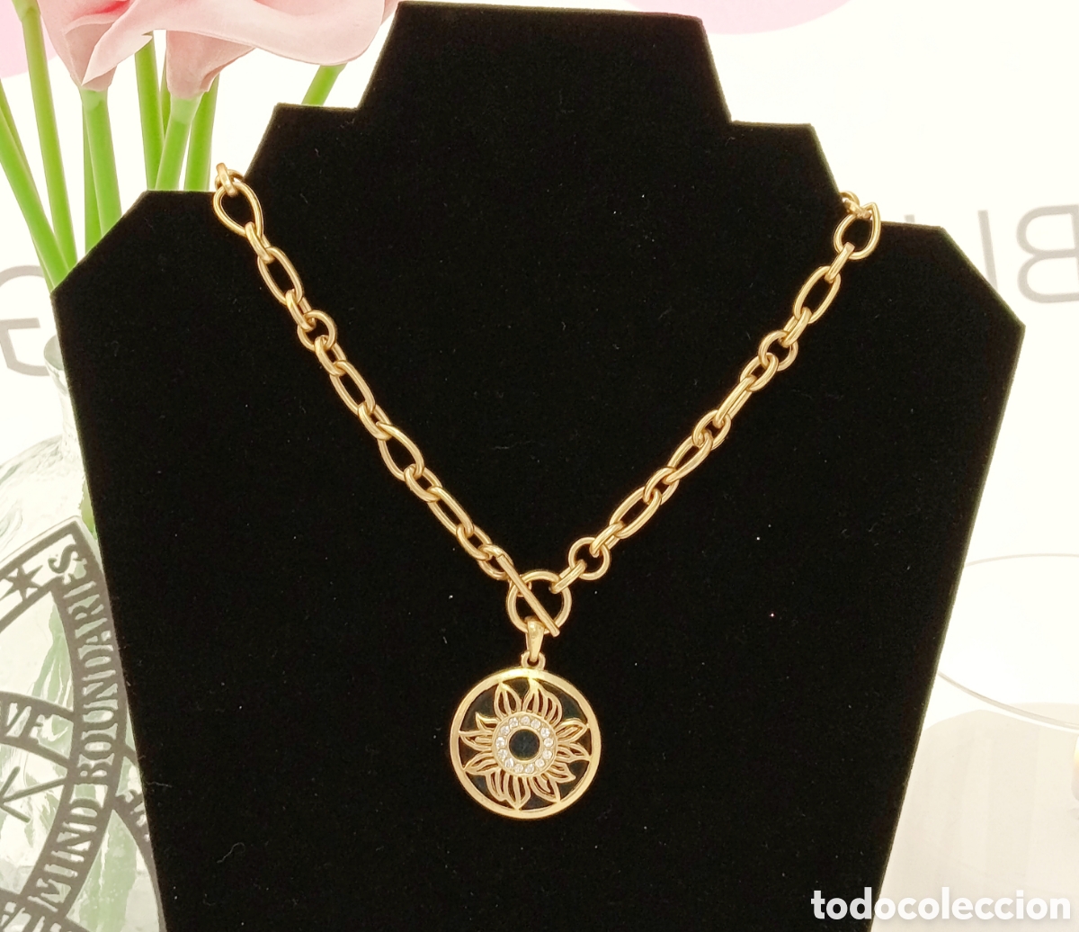 Joyeria: Collar color oro satinado y negro, a&ntilde;os 90's, nuevo