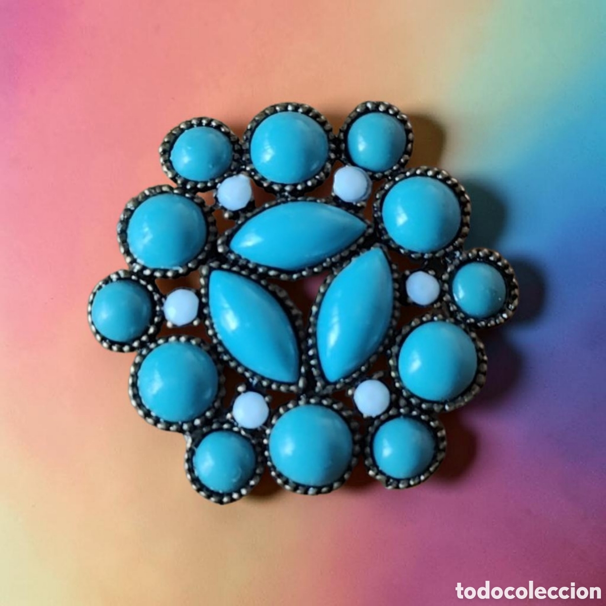 Joyeria: :::: AA20 - BROCHE TURQUESA SINTETICA