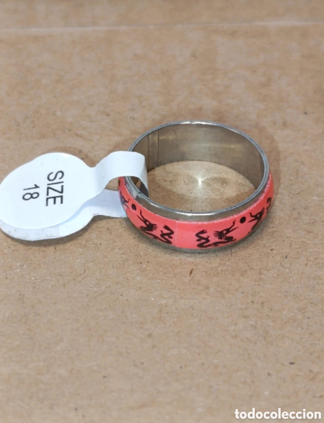 Joyeria: Anillo acero plateado coral y dragones talla 8