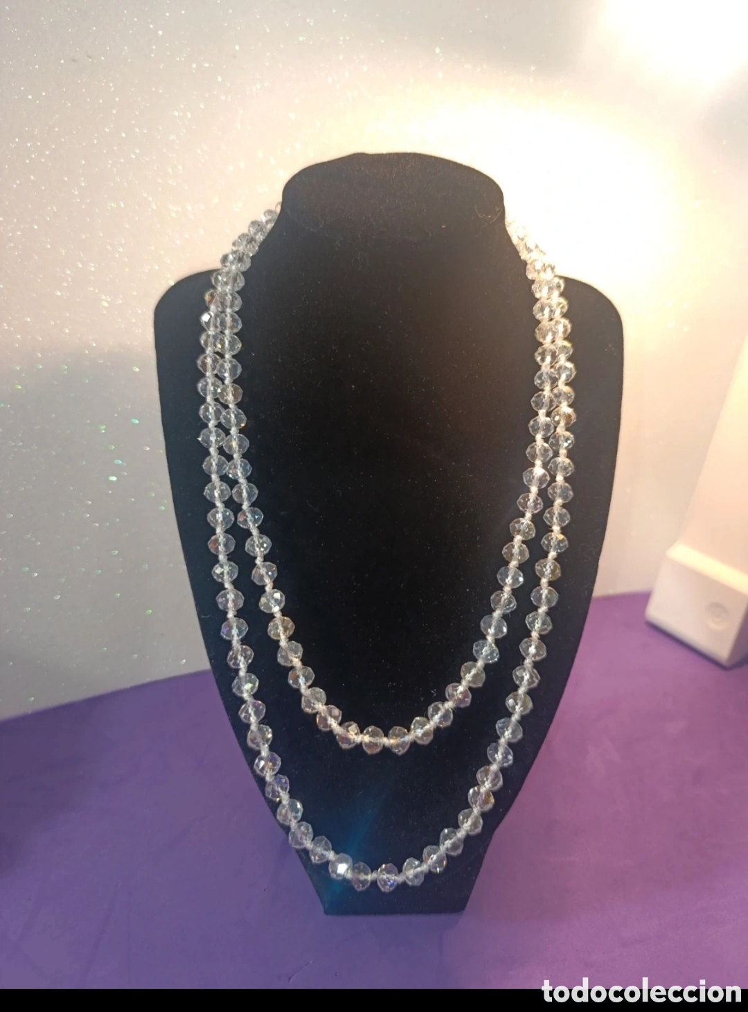 Joyeria: Collar 53 cms acrilico transparente