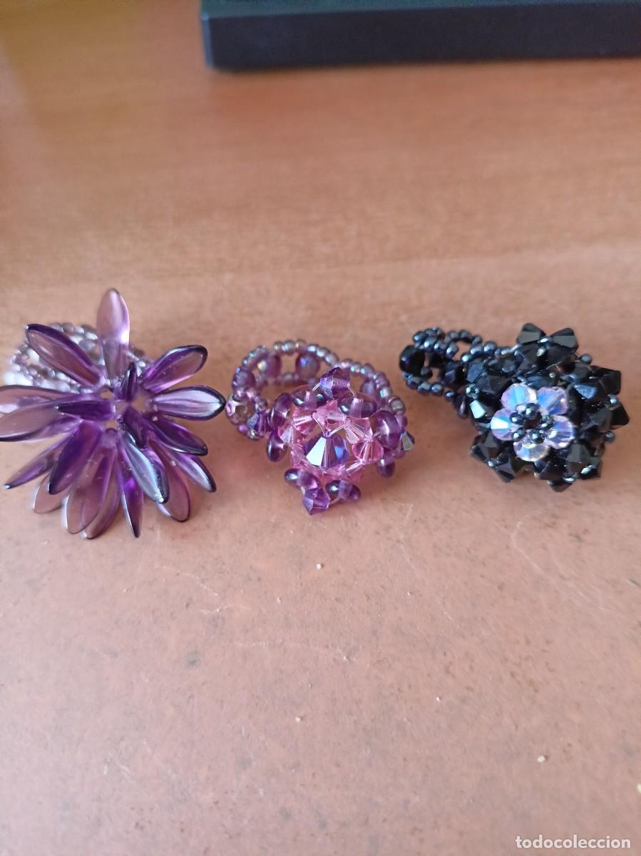Joyeria: Lote tres sortijas artesanales bisuteria