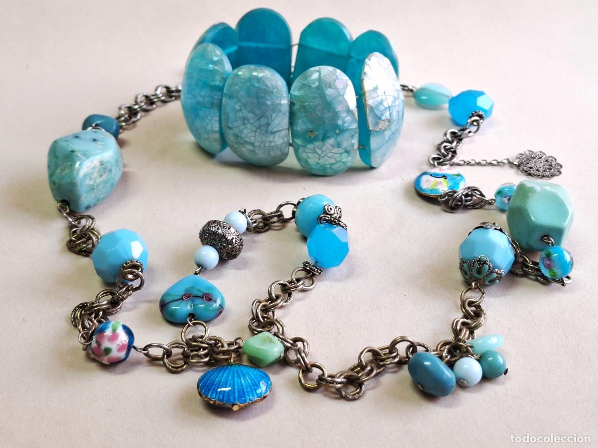 Joyeria: SET DE BISUTER&Iacute;A ESTILO BOHO CON PIEDRA NATURALES AZUL TURQUESA