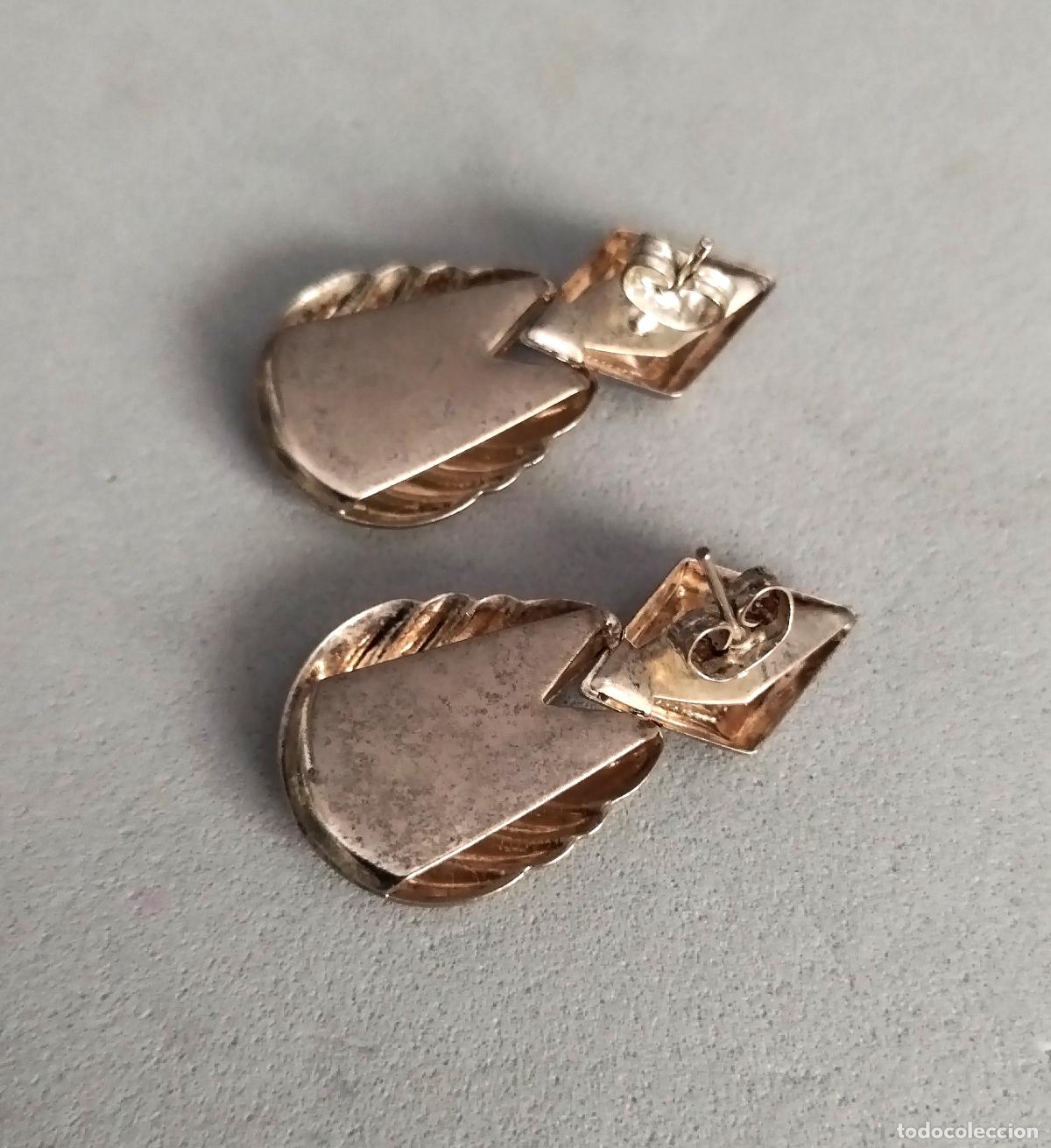 Joyeria: Pendientes plateados, cierre de clip. - Foto 3