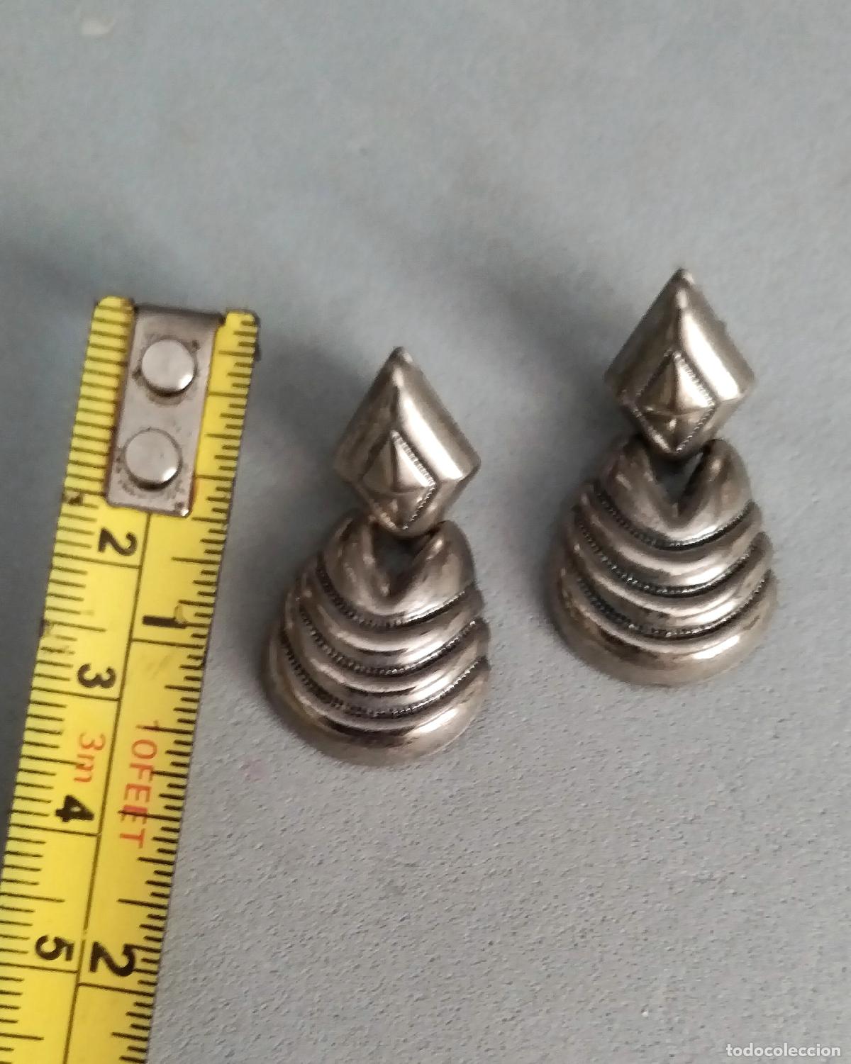 Joyeria: Pendientes plateados, cierre de clip. - Foto 4