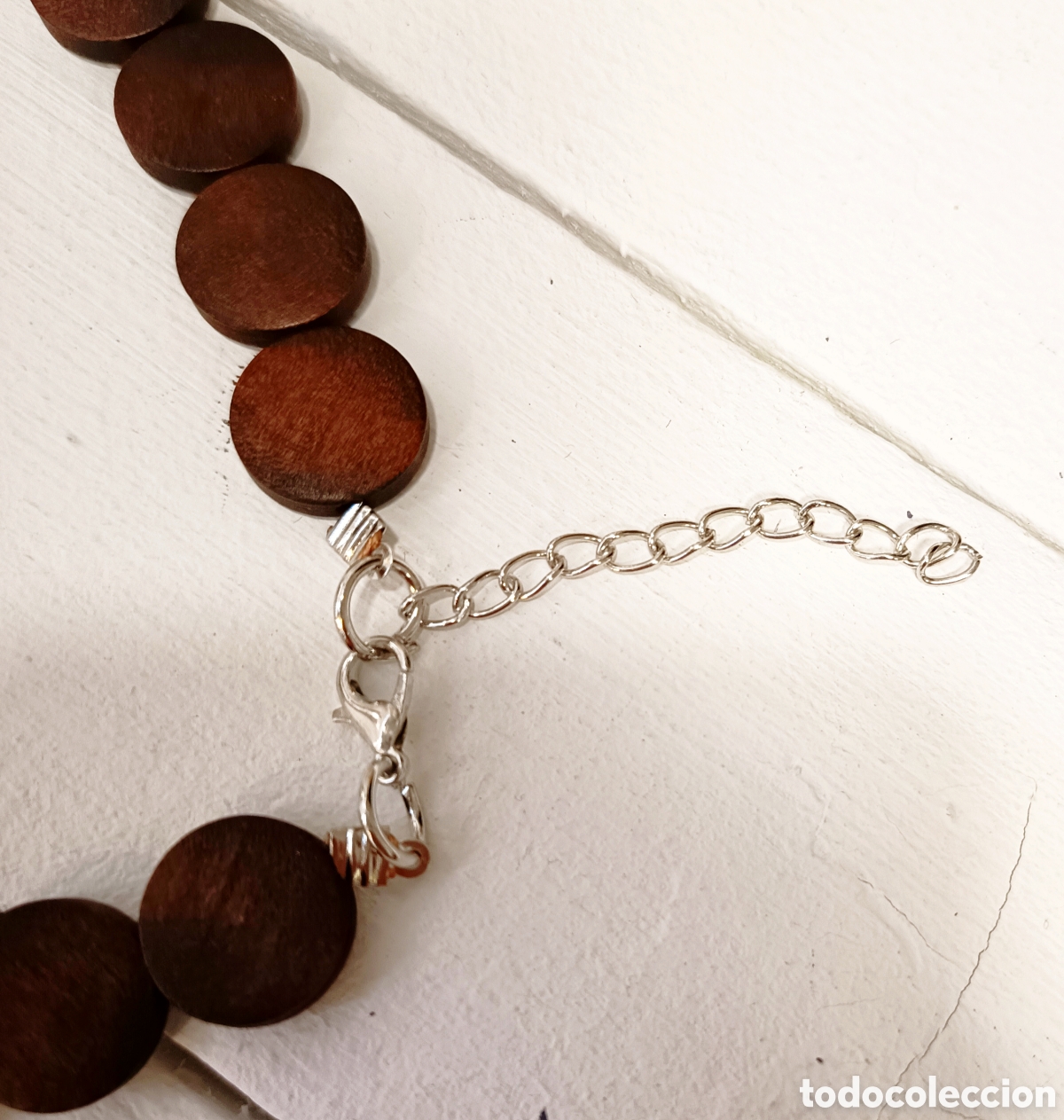 Joyeria: Collar bohemio de madera color marr&oacute;n, nuevo - Foto 5
