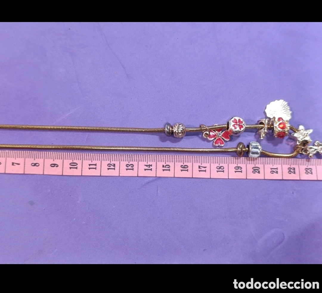 Joyeria: Collar acero dorado Dijes rojos 46 cms - Foto 5