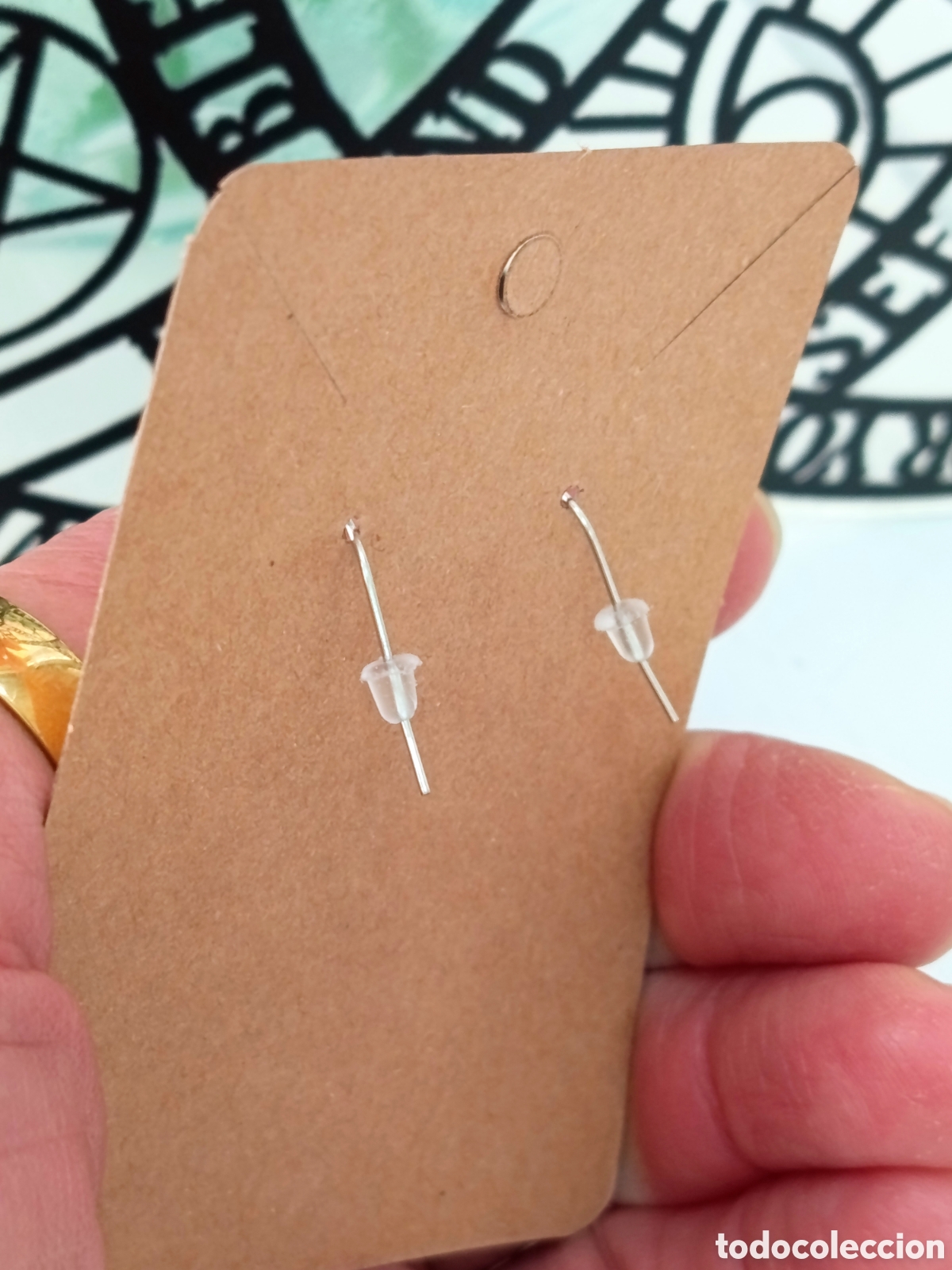 Joyeria: Pendientes bohemios de madera color marr&oacute;n, nuevos - Foto 3