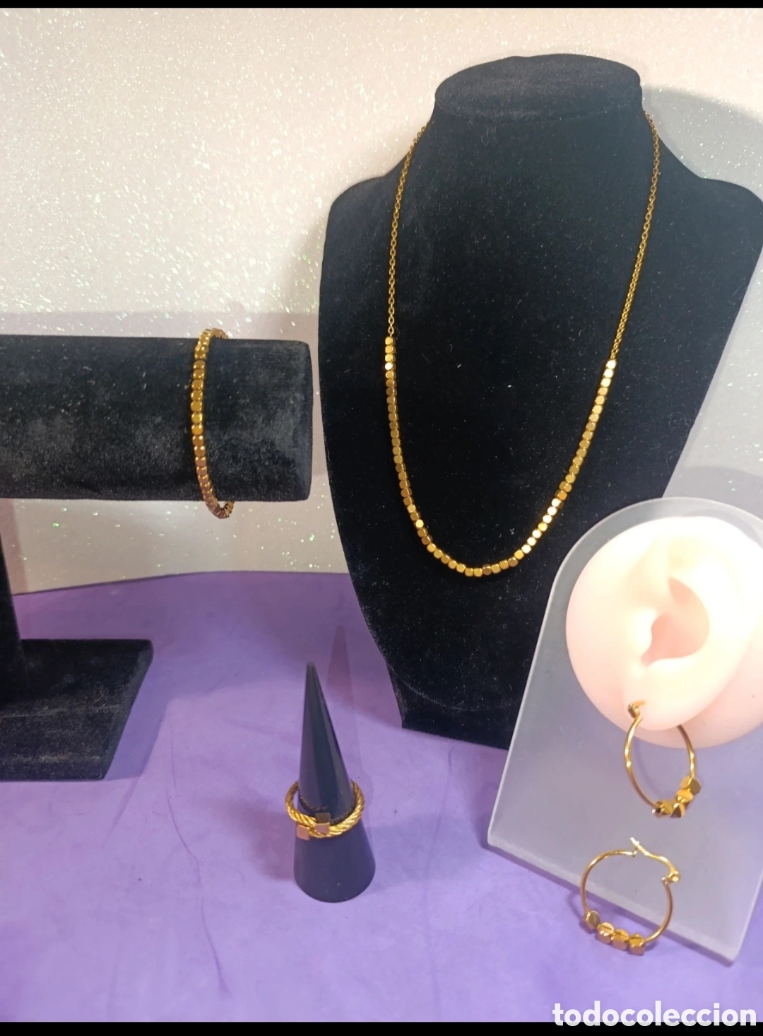 Joyeria: Conjunto acero dorado 4 pcs - Foto 1
