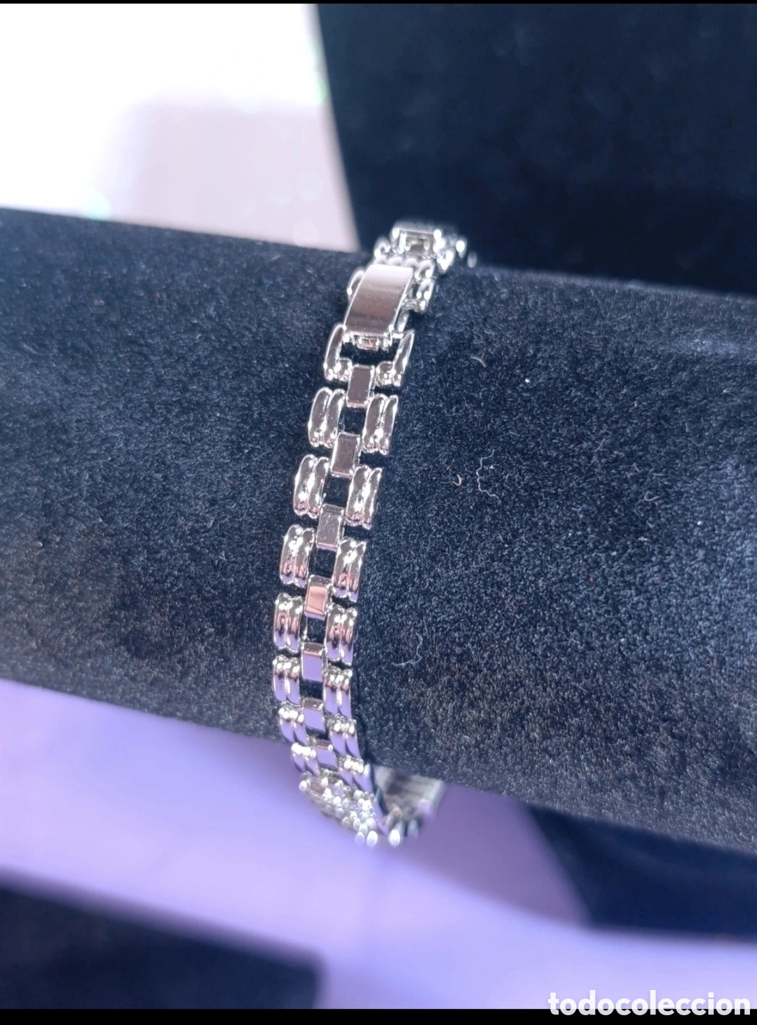 Joyeria: Pulsera oro blanco laminado y circonitas - Foto 3