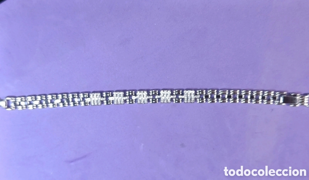 Joyeria: Pulsera oro blanco laminado y circonitas - Foto 4