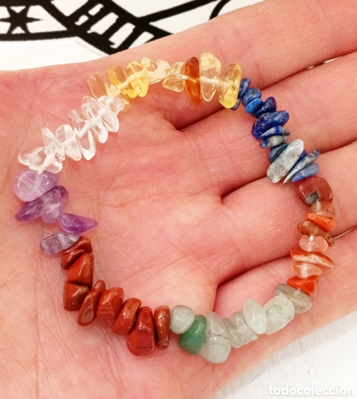 Joyeria: Pulsera 7 chakras preparada energ&eacute;ticamente con palo santo, nueva