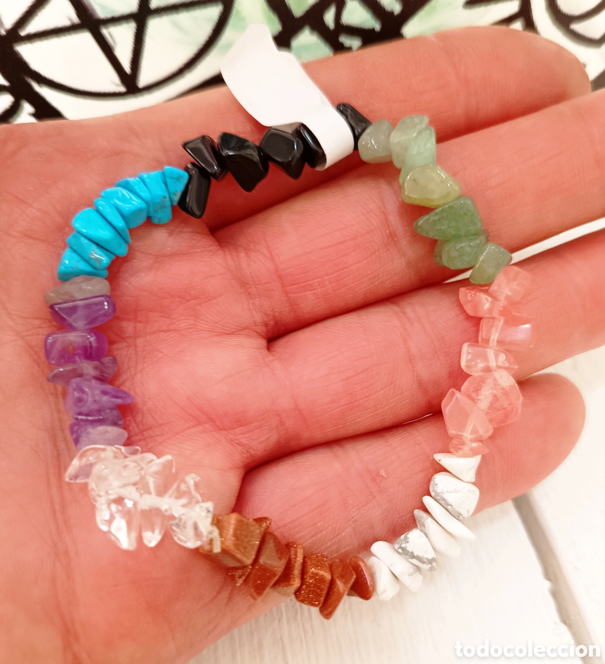 Joyeria: Pulsera de protecci&oacute;n de piedras semipreciosas preparada energ&eacute;ticamente con palo santo, nueva