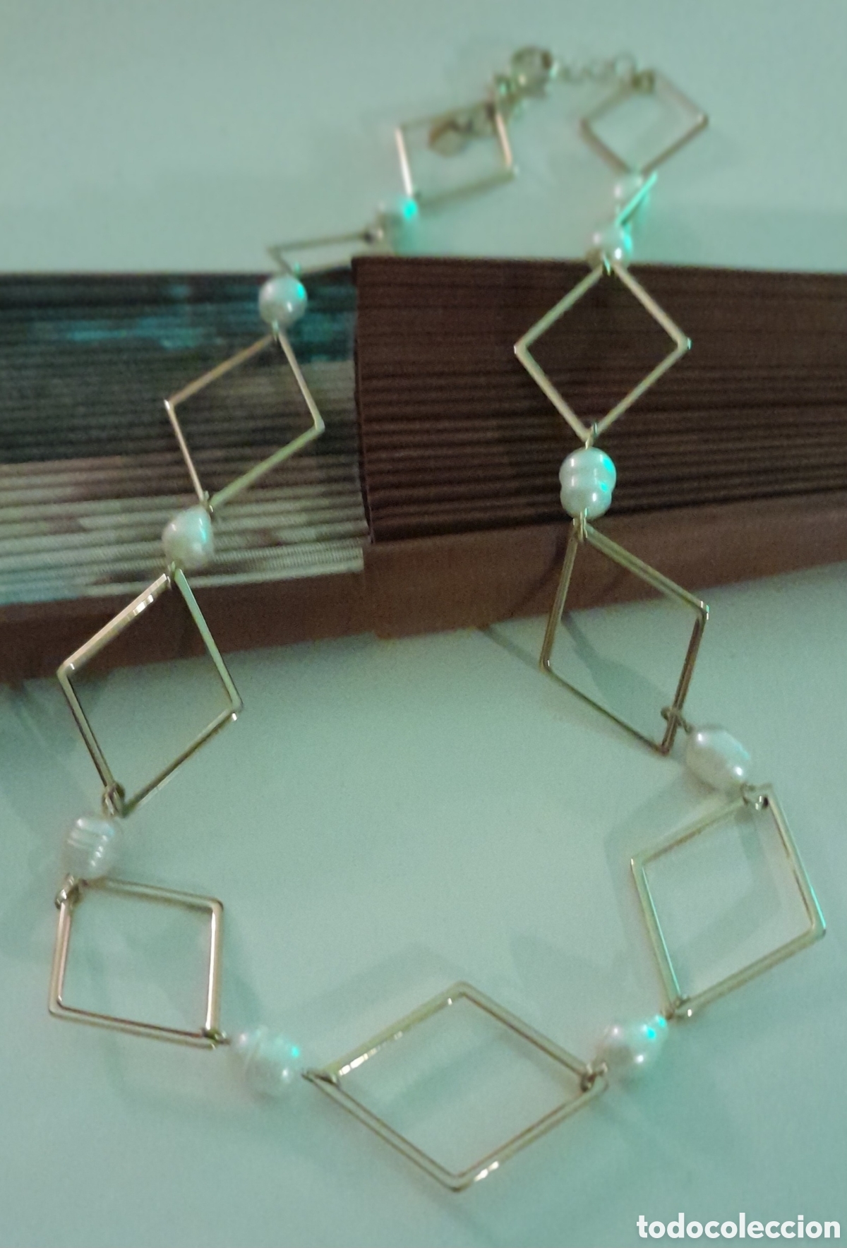 Joyeria: GARGANTILLA CON PERLAS DE RIO CHAPADA EN ORO - Foto 1
